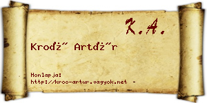 Kroó Artúr névjegykártya